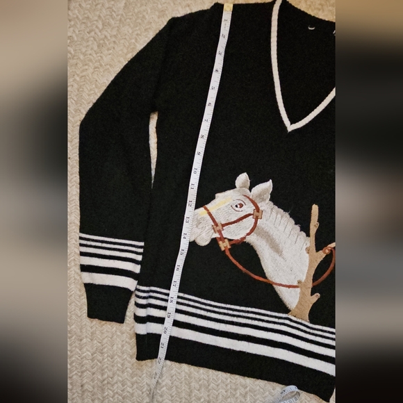 Vtg 60s Embroidered Horse Sweater - Picture 4 of 6